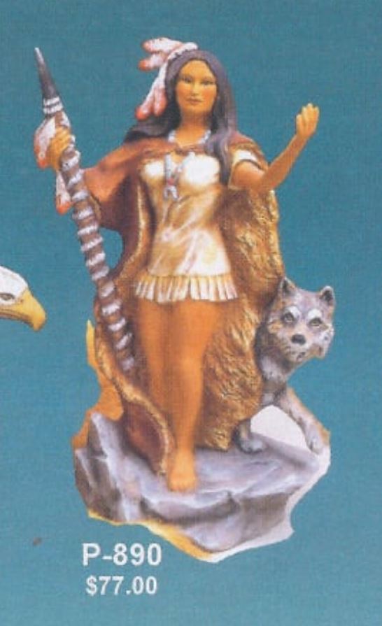 Indian Women with Spear & Wolf - Provincial Mold - P-890