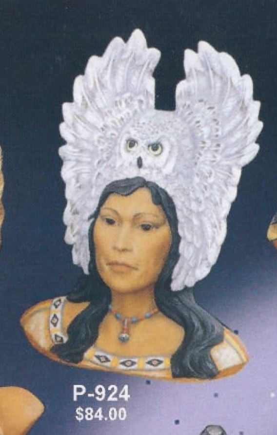 Medicine Women with Snowy Owl Headdress - Provincial Mold - P-924