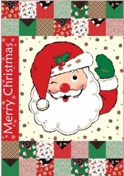 Santa Quilt Kit Vintage Holidays 42" x 60"