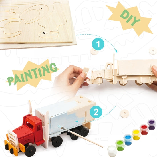 Wooden Paint Kit with Paints & Brushes