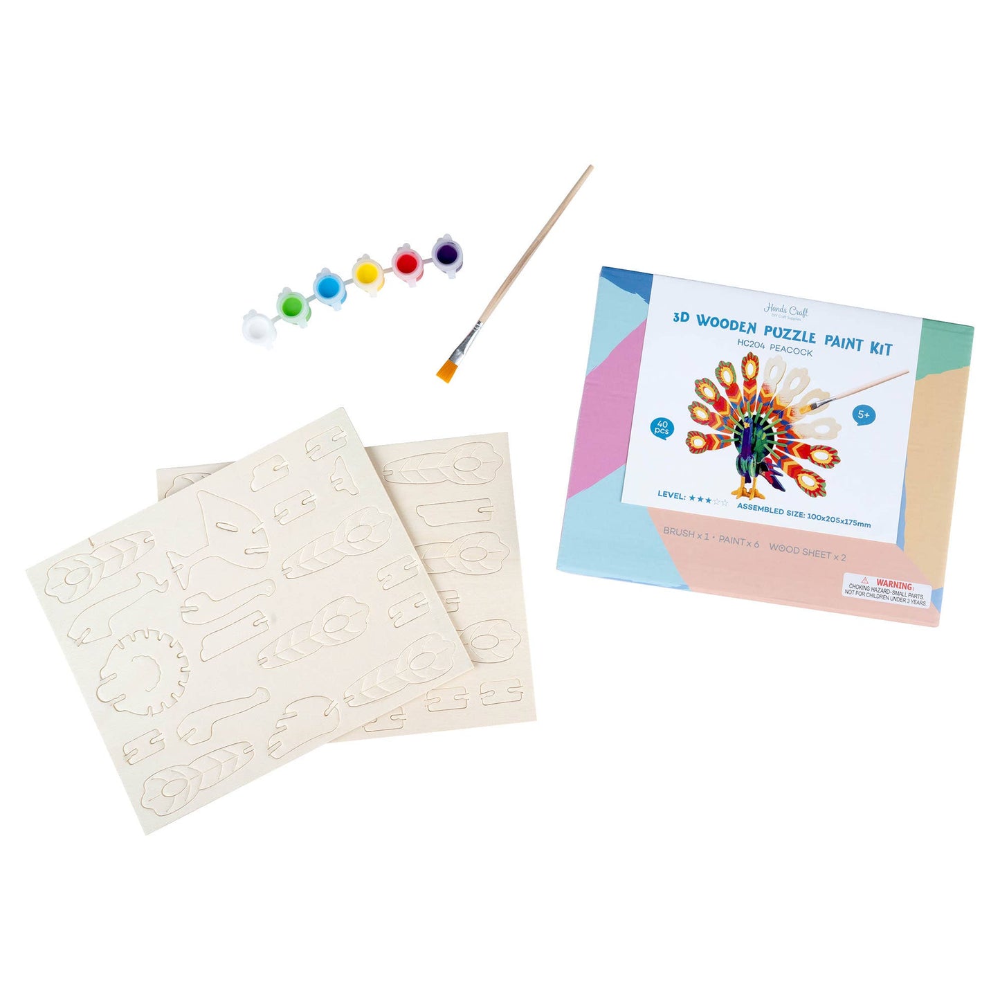 Wooden Paint Kit with Paints & Brushes