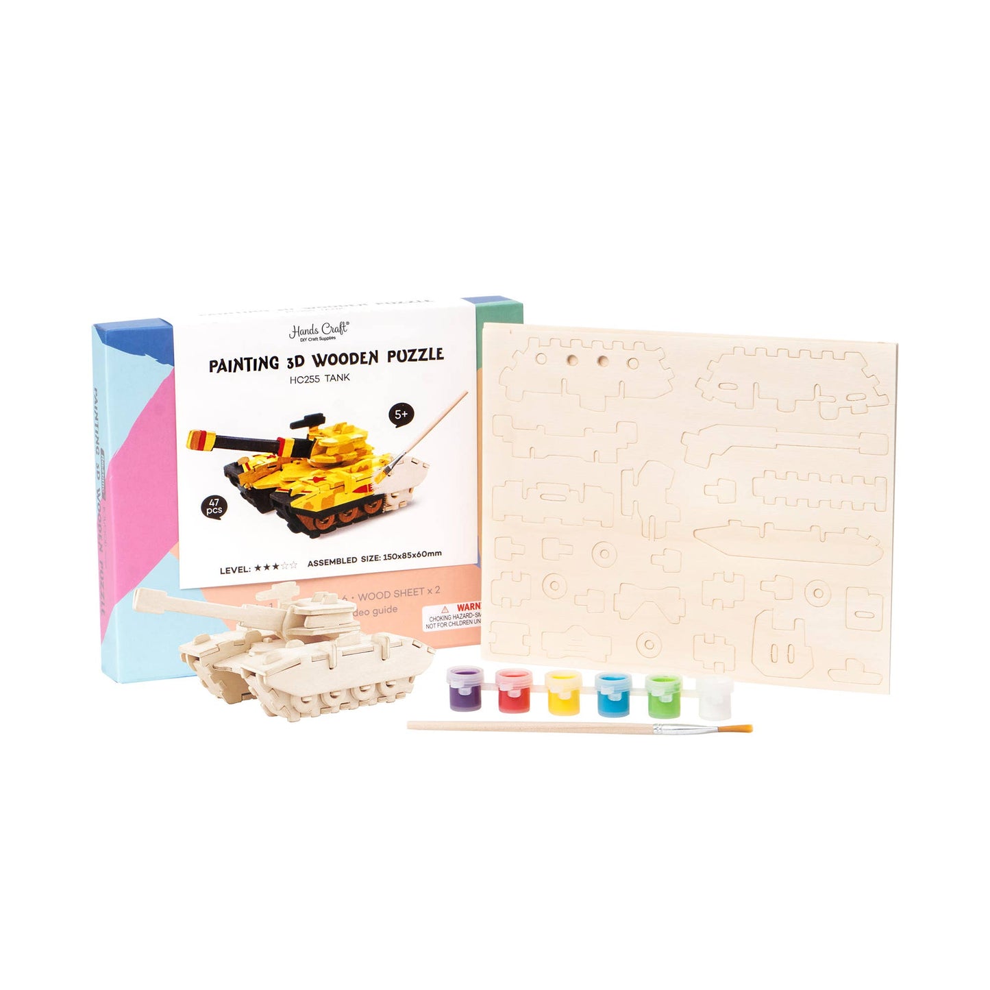 Wooden Paint Kit with Paints & Brushes