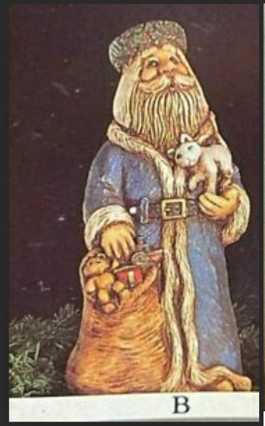 Carved Santa with Cat - Gare - 2426