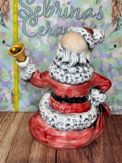 Atlantic Santa Sitting on Bag Ringing Bell