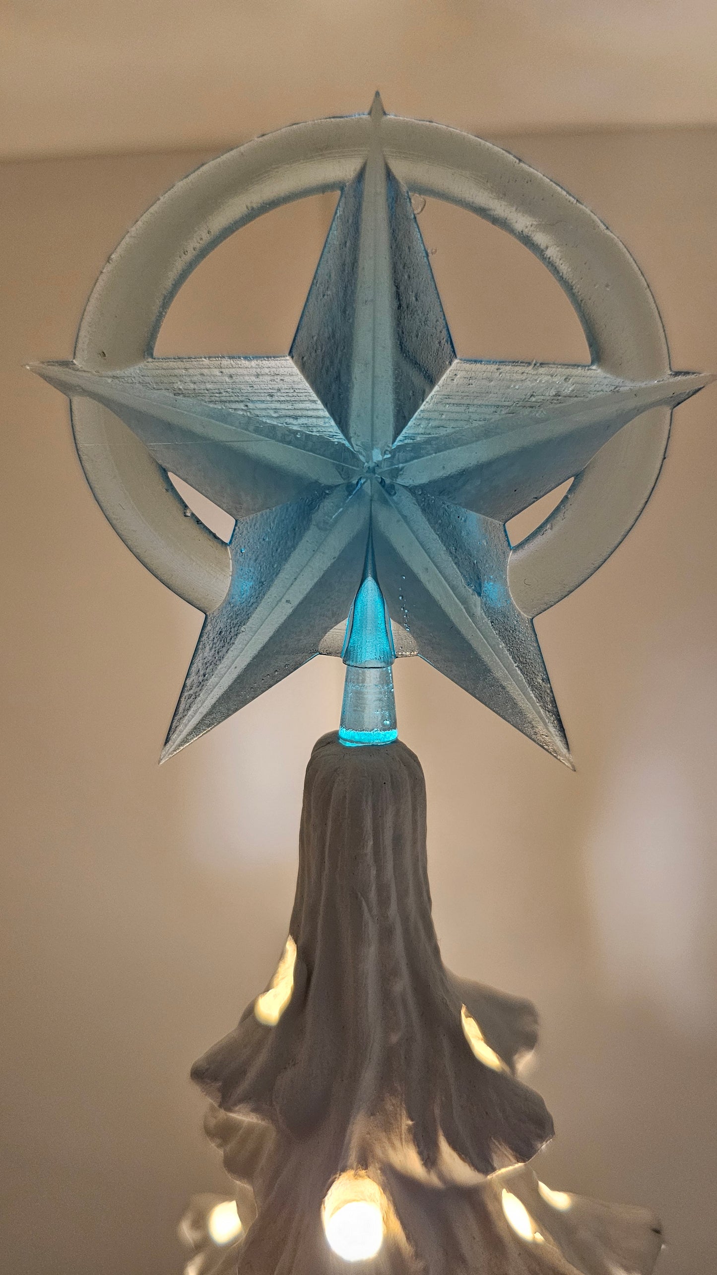 Retro Halo Star - Ceramic Tree Christmas Topper