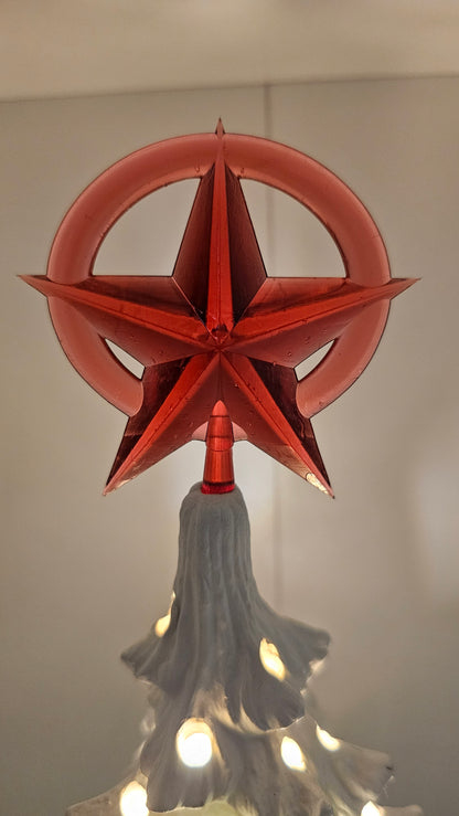 Retro Halo Star - Ceramic Tree Christmas Topper