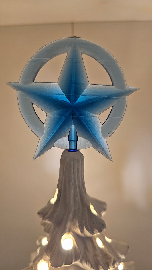Retro Halo Star - Ceramic Tree Christmas Topper