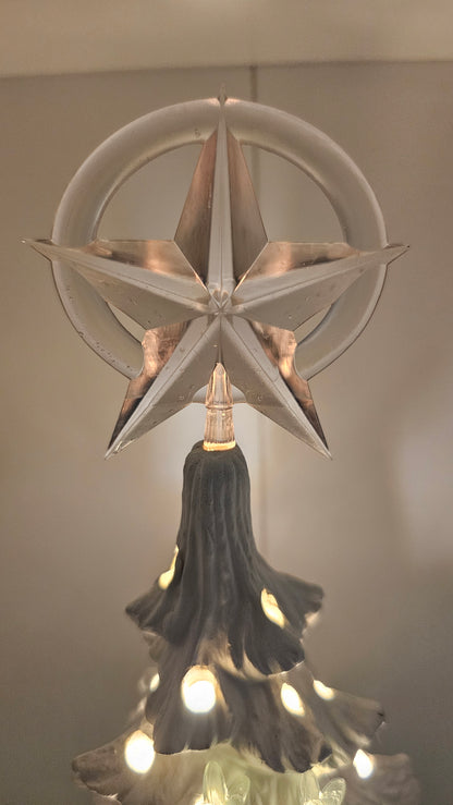Retro Halo Star - Ceramic Tree Christmas Topper