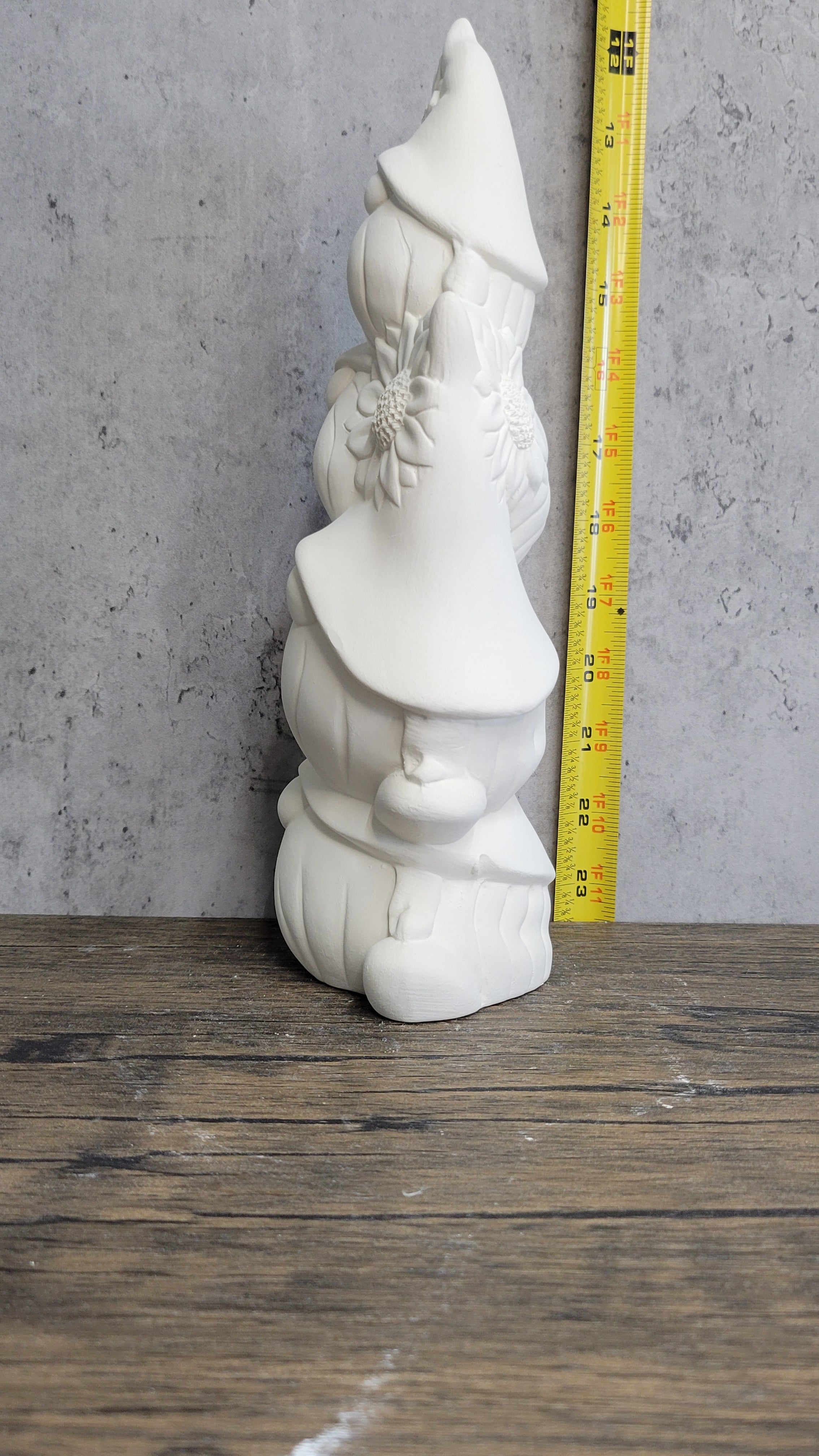 Witch Gnome - Ceramic Witch - Ready To Paint - Ceramic Bisque - Gnome - Halloween - Halloween Gnome - Clay shops Magic Gnome - Gnome Witch -