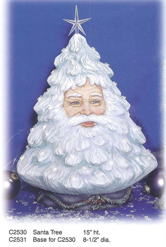 Santa with Face Christmas Tree & Base - Ceramichrome - C-2530 & 2531