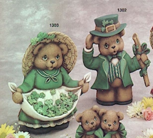 St Patricks Day Bear - Girl - Clay Magic - J-1303