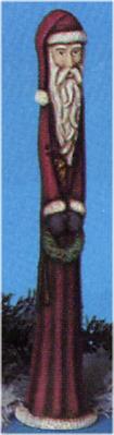 10 Inch Pencil Santa with Wreath - Scioto -S-2295