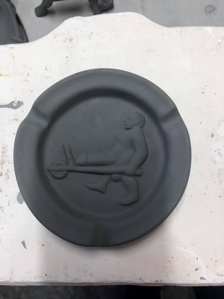 Guy with Big Penis on Wheelbarrow Ashtray - Sunrise Adult Novelty - 1006 or EX-23